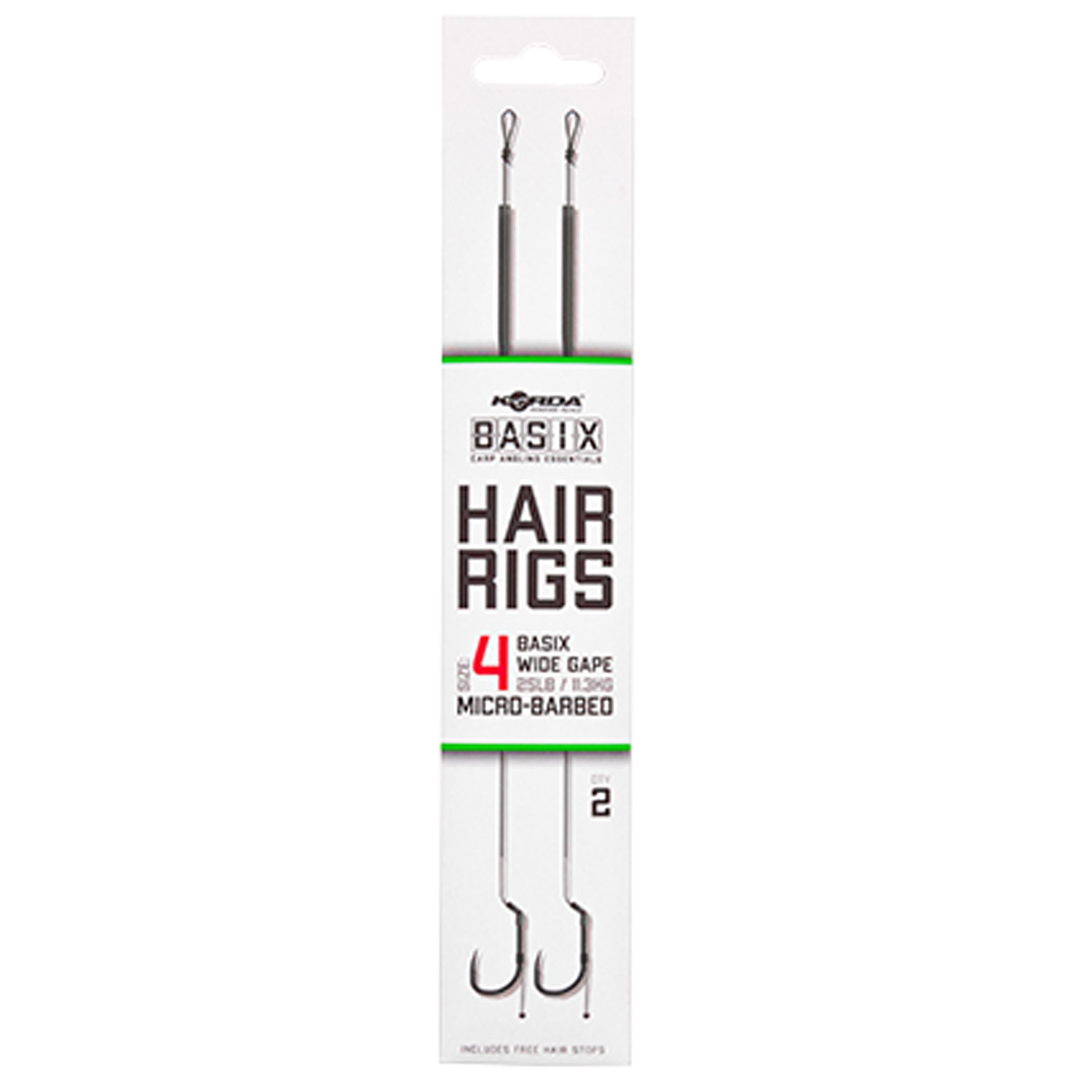 Korda Basix Hair Rigs Wide Gape