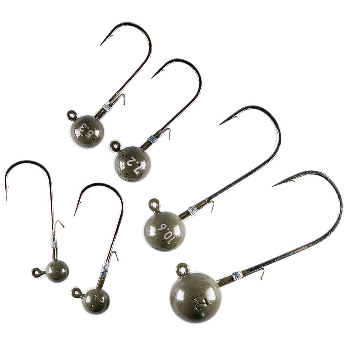 LMAB Tungsten Round Jig Green Pumpkin Size 5/0