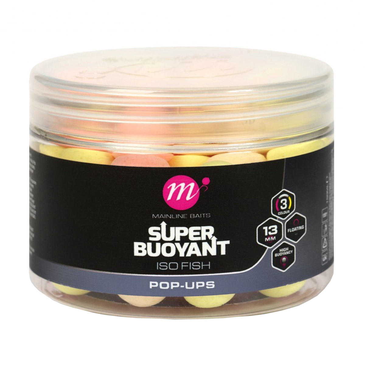 Mainline Super Buoyant Pop-Ups Pink, Yellow, White Iso Fish - 13 MM 