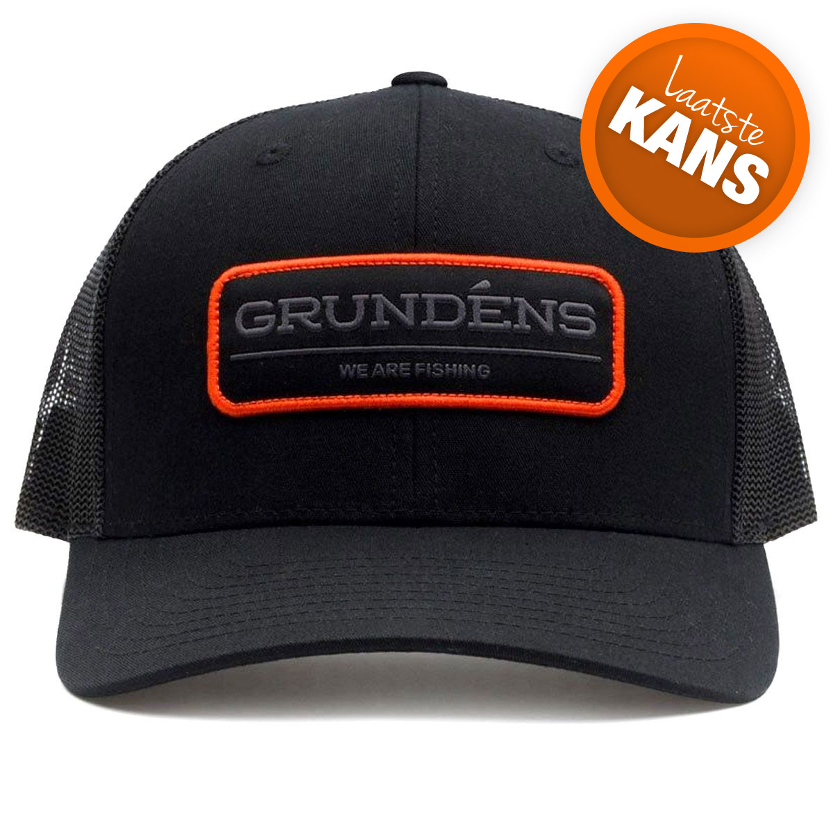 Grundens We Are Fishing Trucker Solid Black