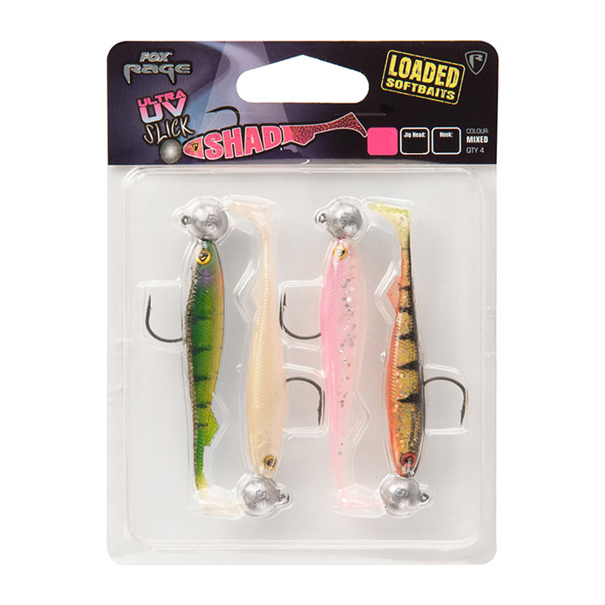 Fox Rage Slick Shad UV Loaded Mixed Colour Pack