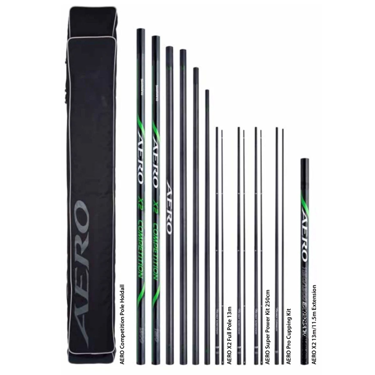 Pack complet de cannes Shimano Aero X2 13M