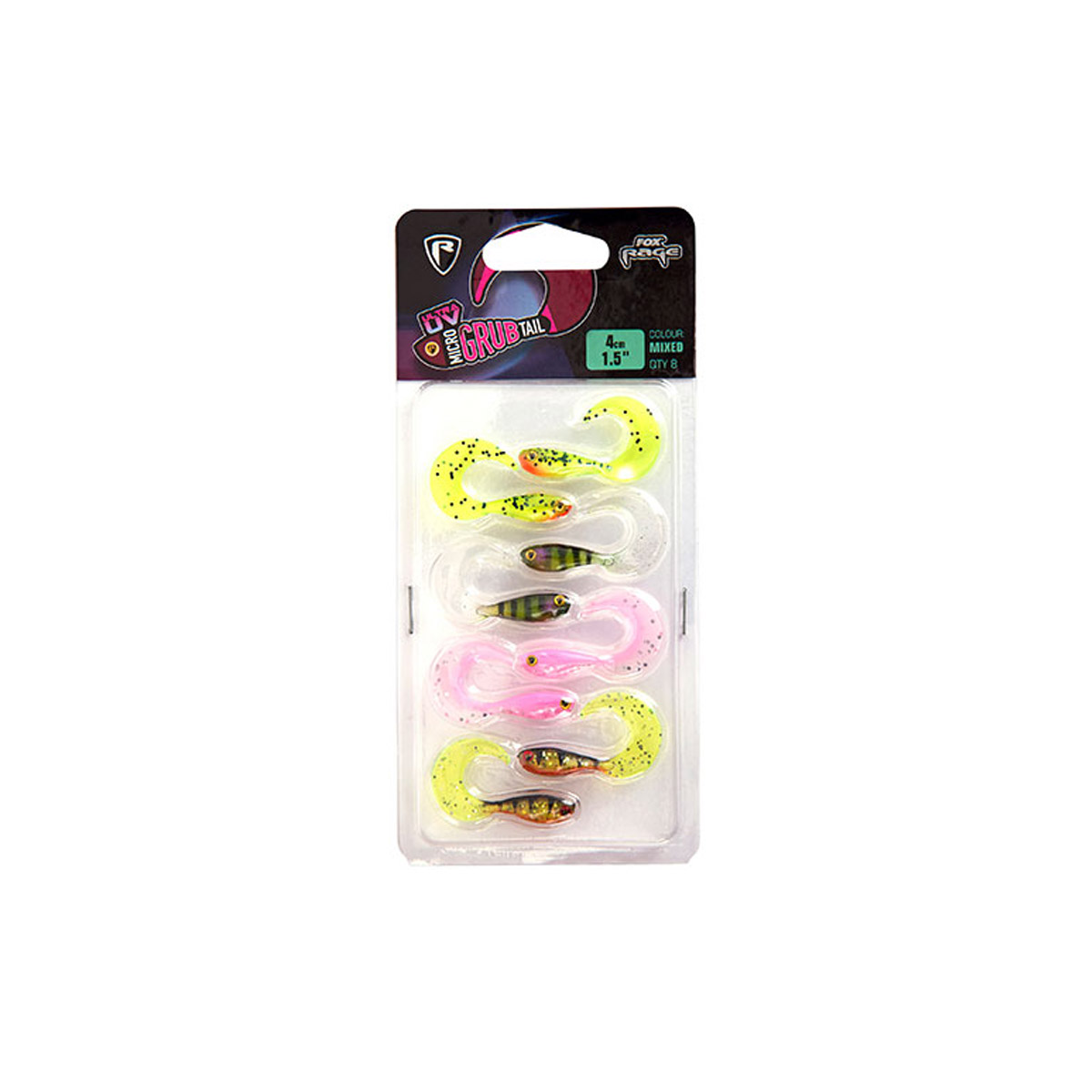 Fox Rage UV Micro grub 4 cm, lot de couleurs assorties
