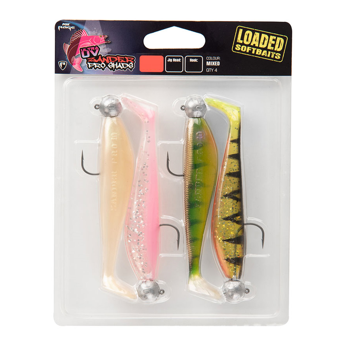 Fox Rage Zander Pro Shad UV Loaded Mixed Colour Pack