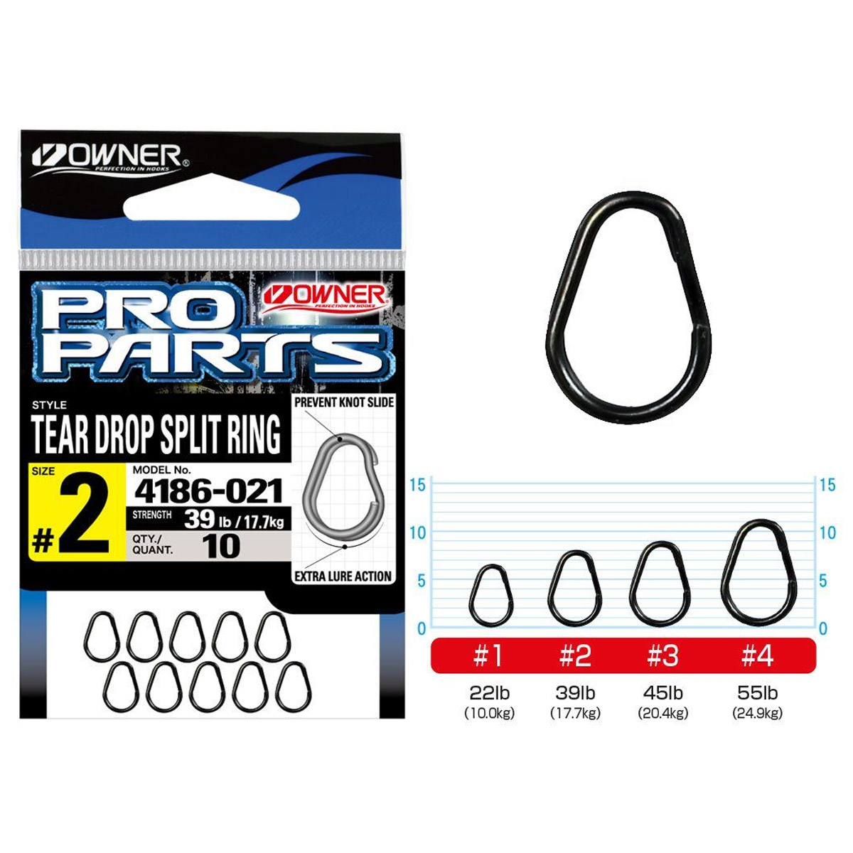 Owner 4186 Tear Drop Split Ring