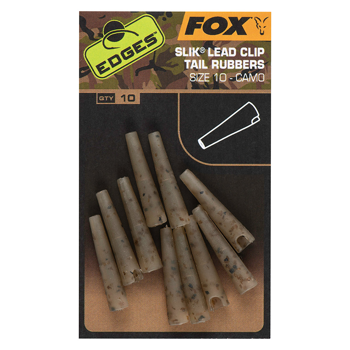 Fox Edges Camo Slik Lead Clip Tail Rubber Size 10