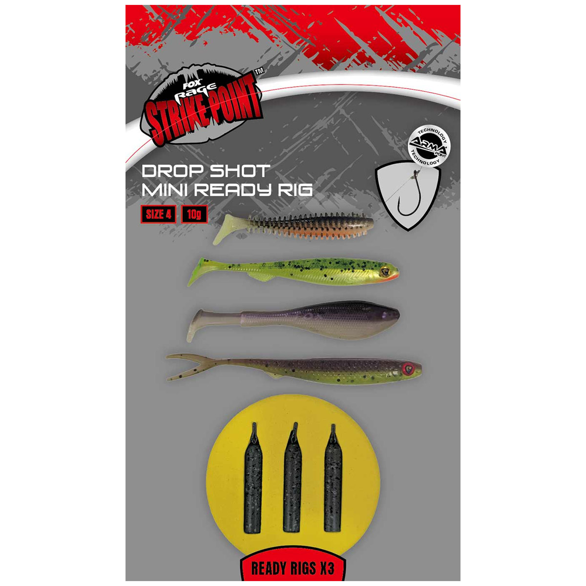 Fox Rage Drop Shot Mini Ready Rig Size 4