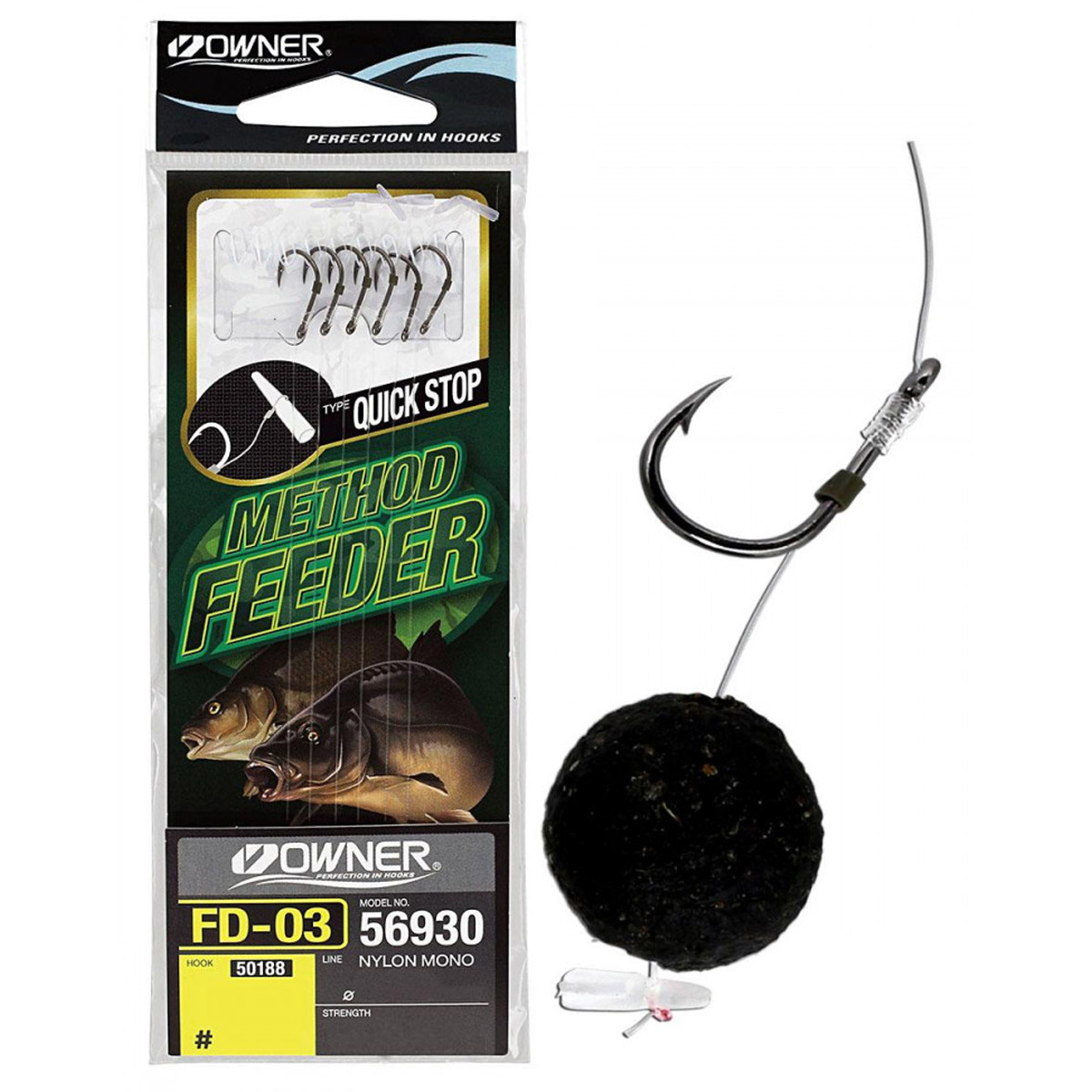 Owner FD-03 Method Feeder Quick Stop Rigs 10 CM