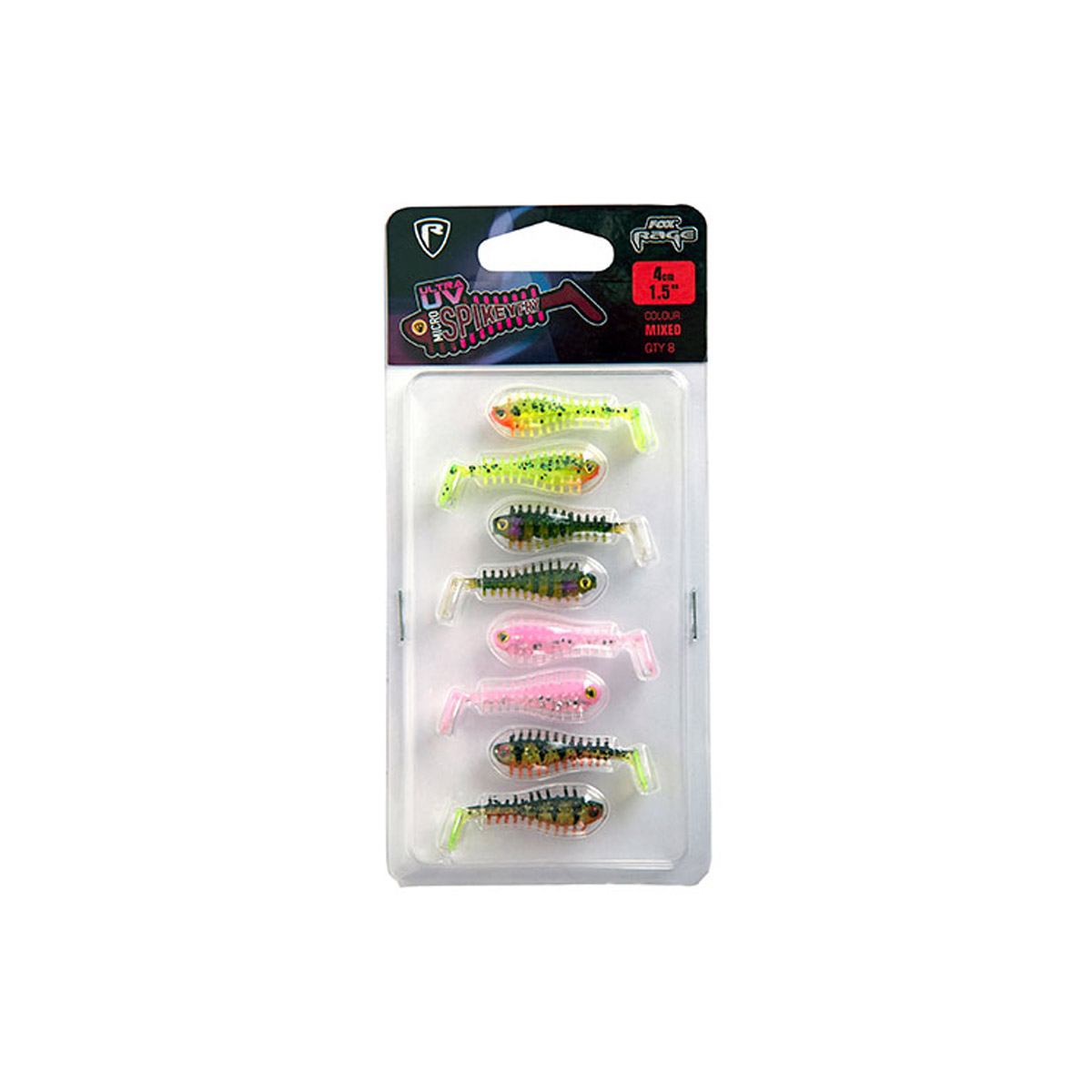 Fox Rage UV  Micro spikey 4cm Mixed Colour Pack