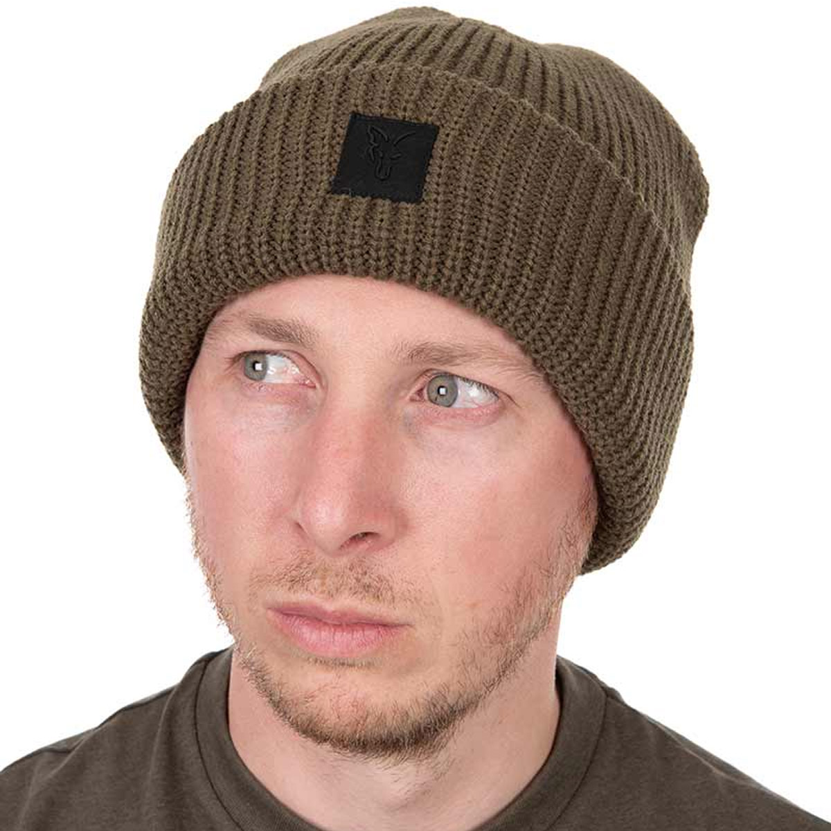 Fox Merino Blend Beanie Hat - Olive