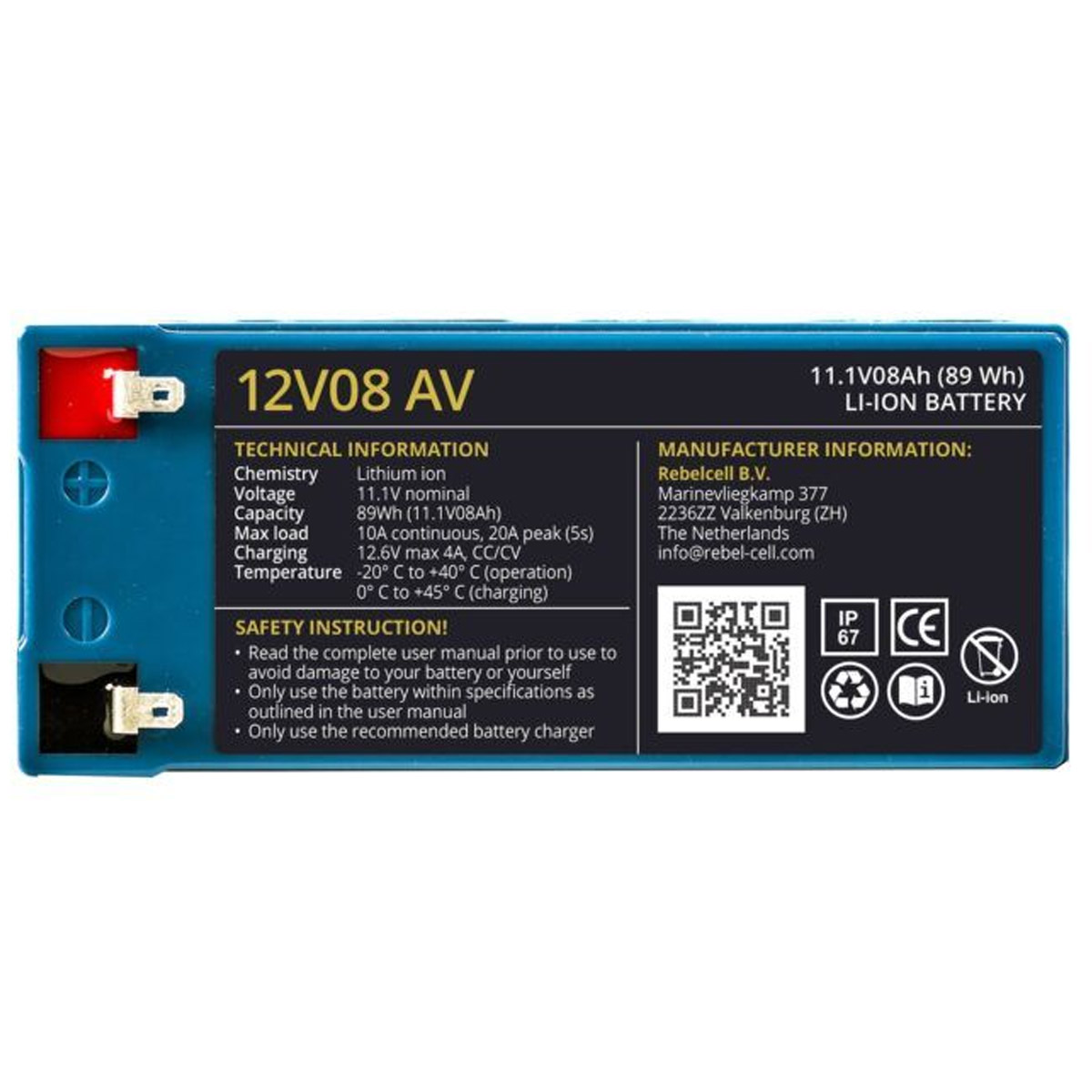Rebelcell 12V08 AV Lithium Accu