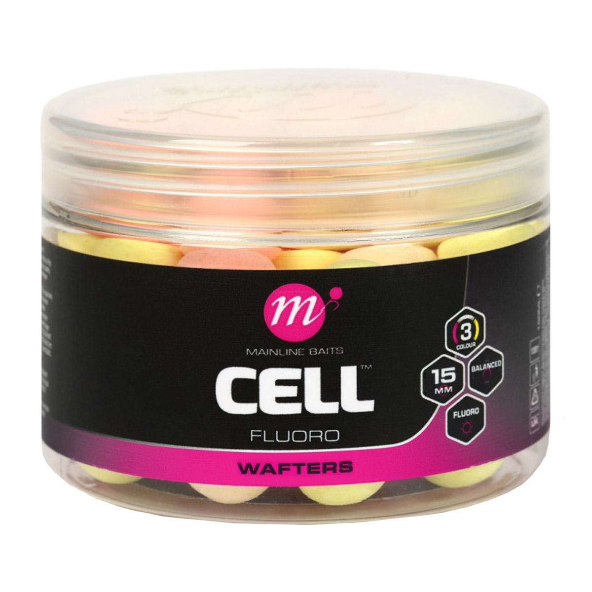 Mainline Fluoro Wafters Pink, Yellow, White Cell - 15 MM 