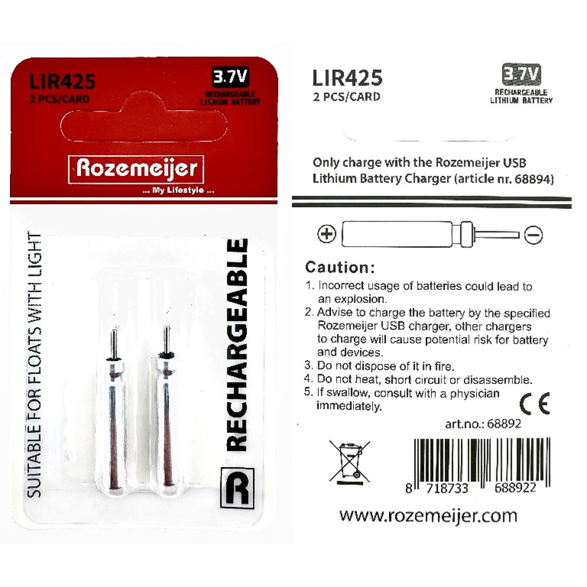 Batterie rechargeable au lithium Rozemeijer LIR425