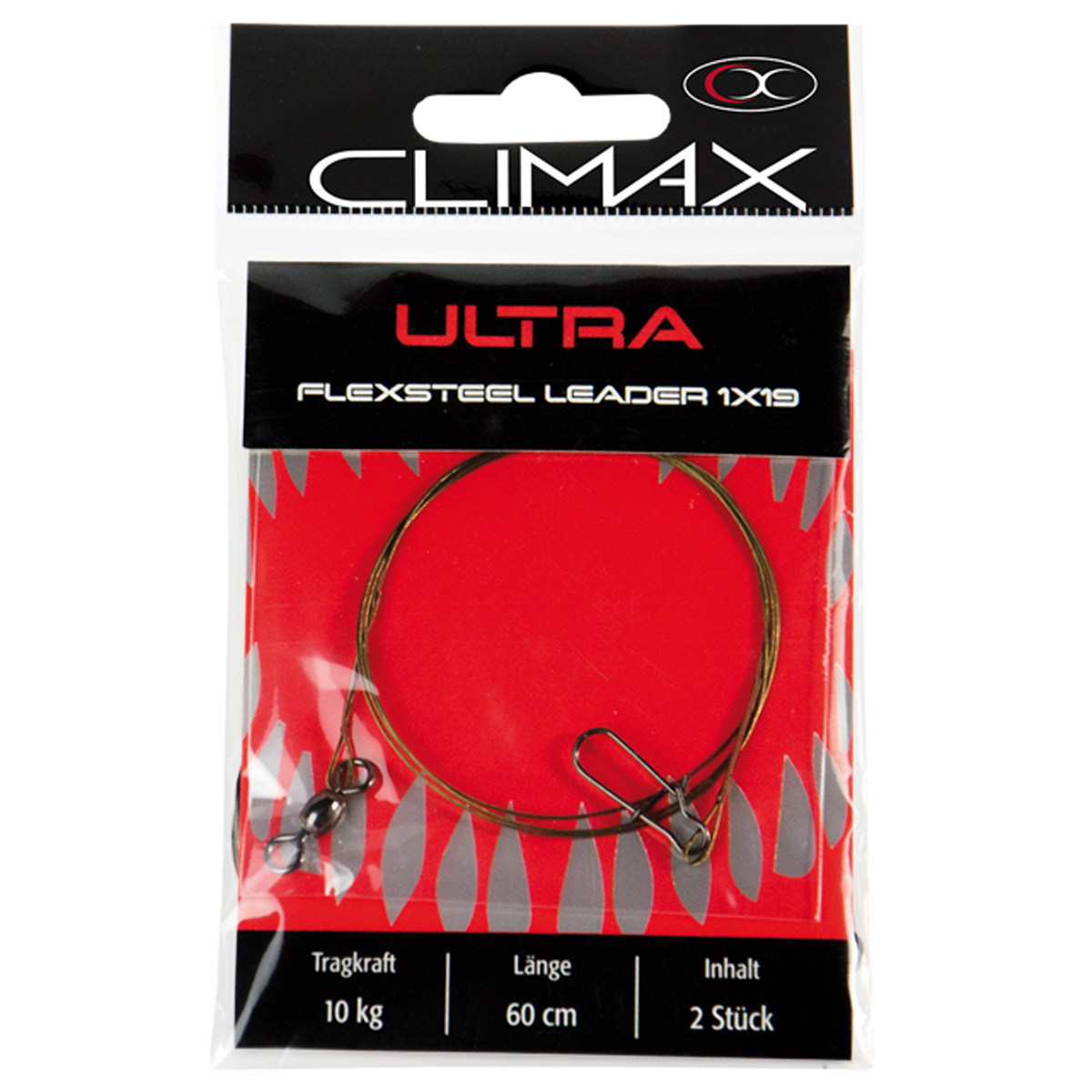 Climax Ultra Flexsteel 1x19 Leaders 60 CM