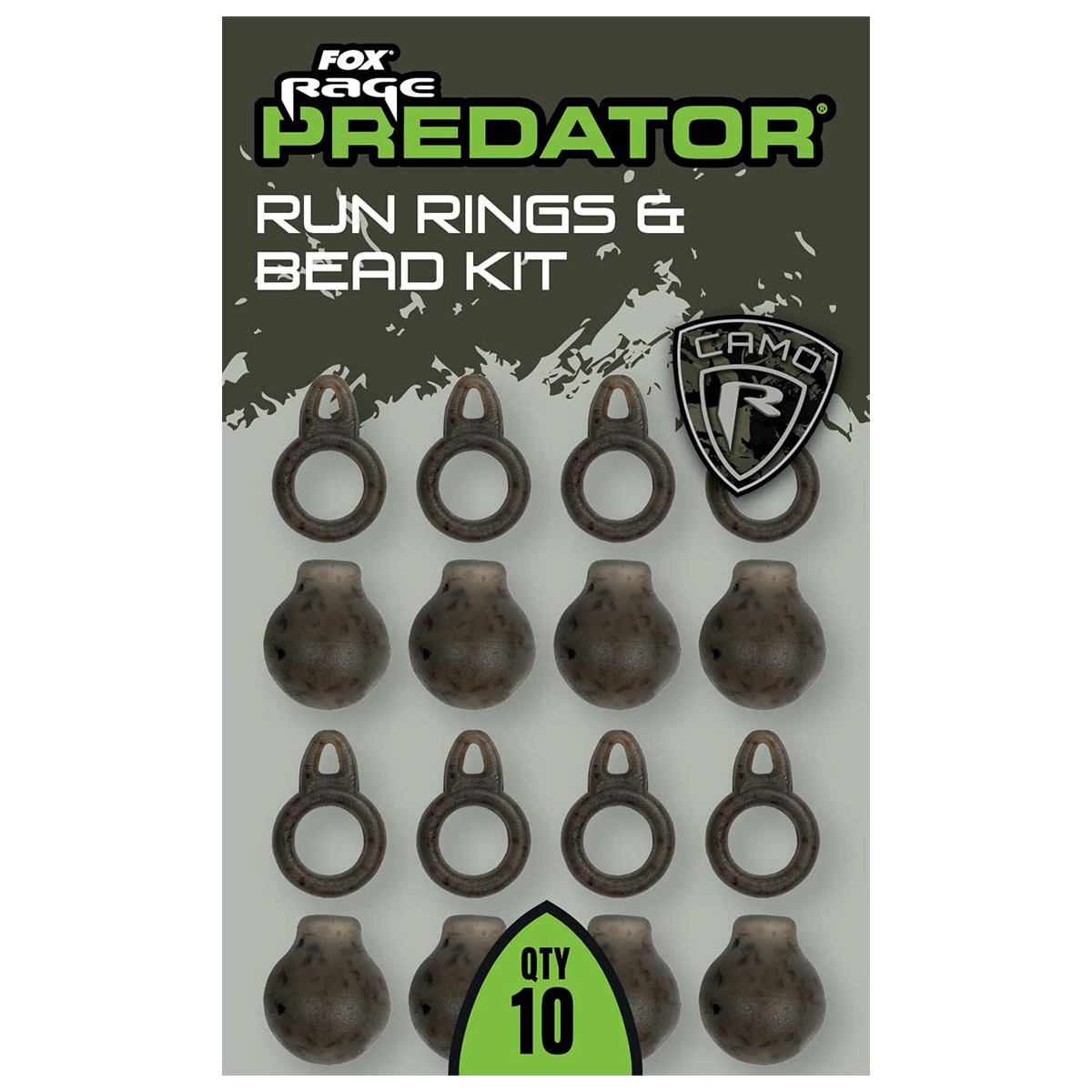 Fox Rage Predator Camo Runings & Bead Kit (Kit de bagues et de perles)