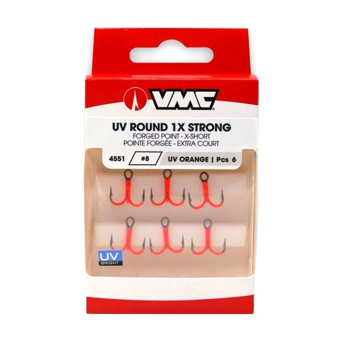 VMC 4551 1X Strong Orange Treble Hook