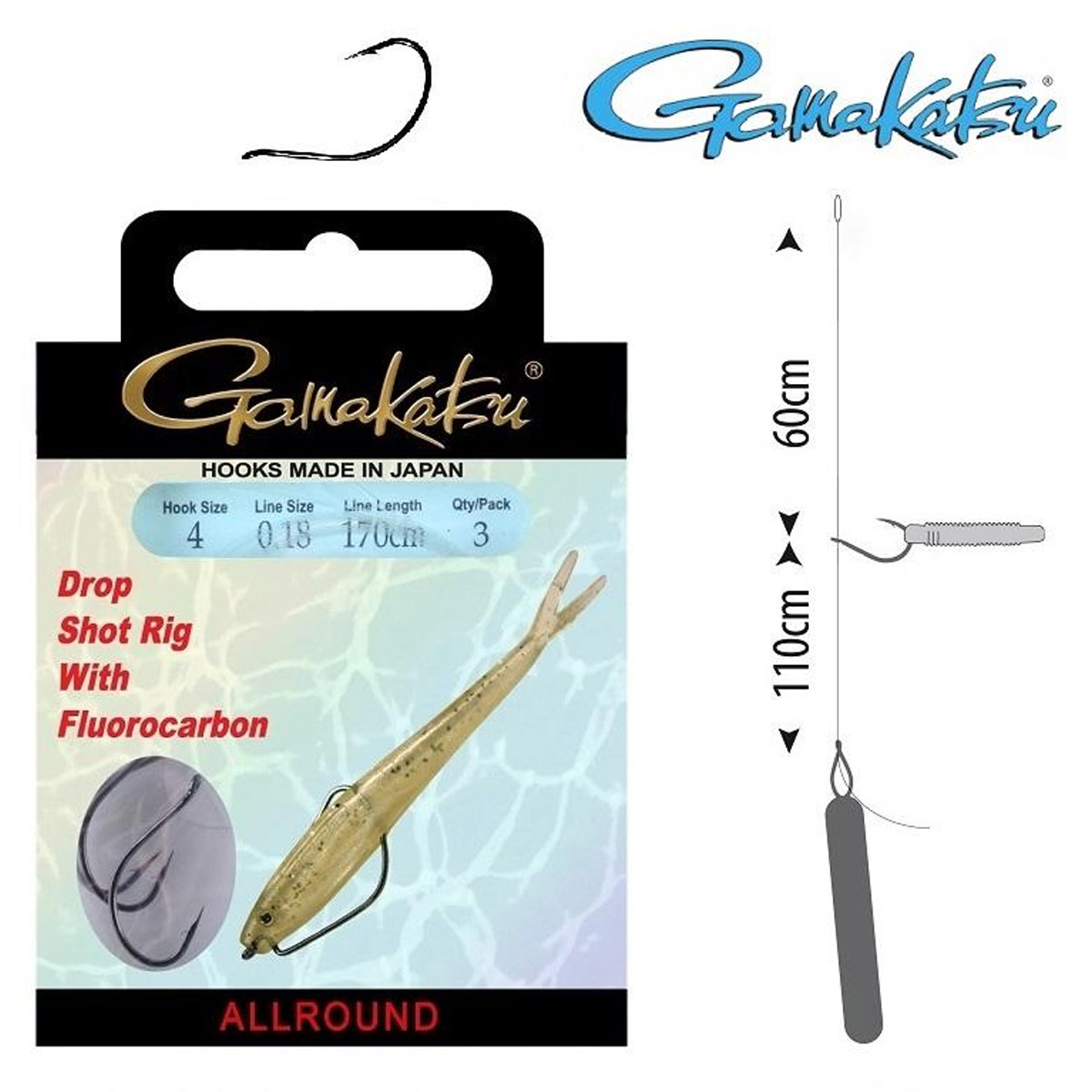 Gamakatsu Drop Shot Rig With Fluorocarbon