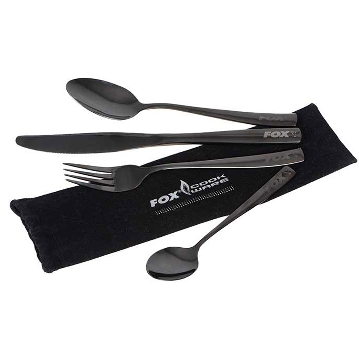 Ensemble de couverts en acier inoxydable noir Fox Cookware