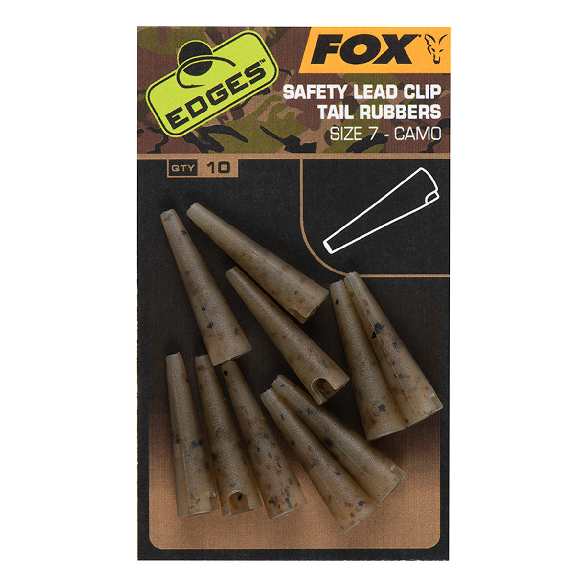 Fox Edges Safety Lead Clip Tail Rubbers Size 7