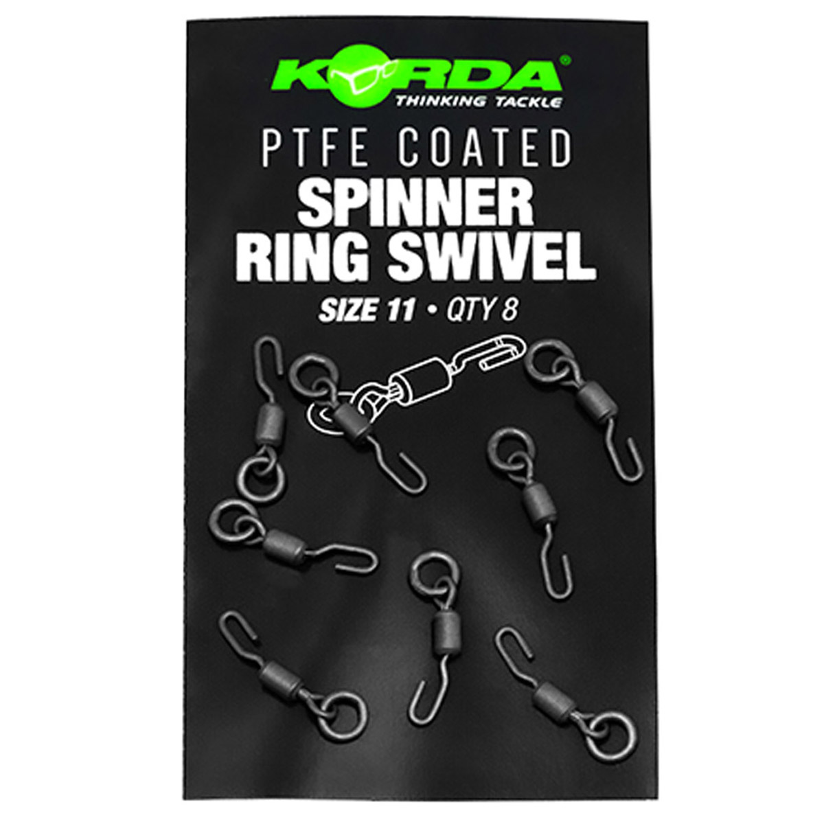 Korda PTFE Coated Spinner Ring Swivel Size 11