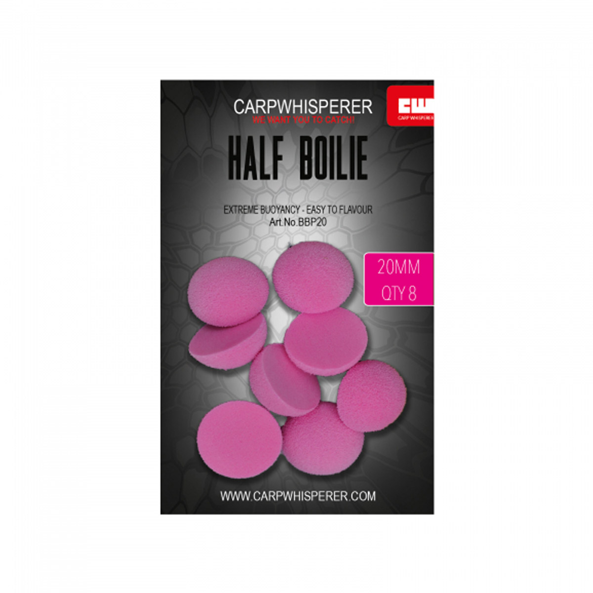 Carp Whisperer - Half Boilie - Pink