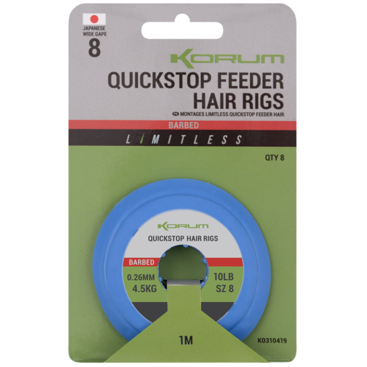 Korum Limitless Quickstop Feeder Barbed Hair Rigs 100 CM
