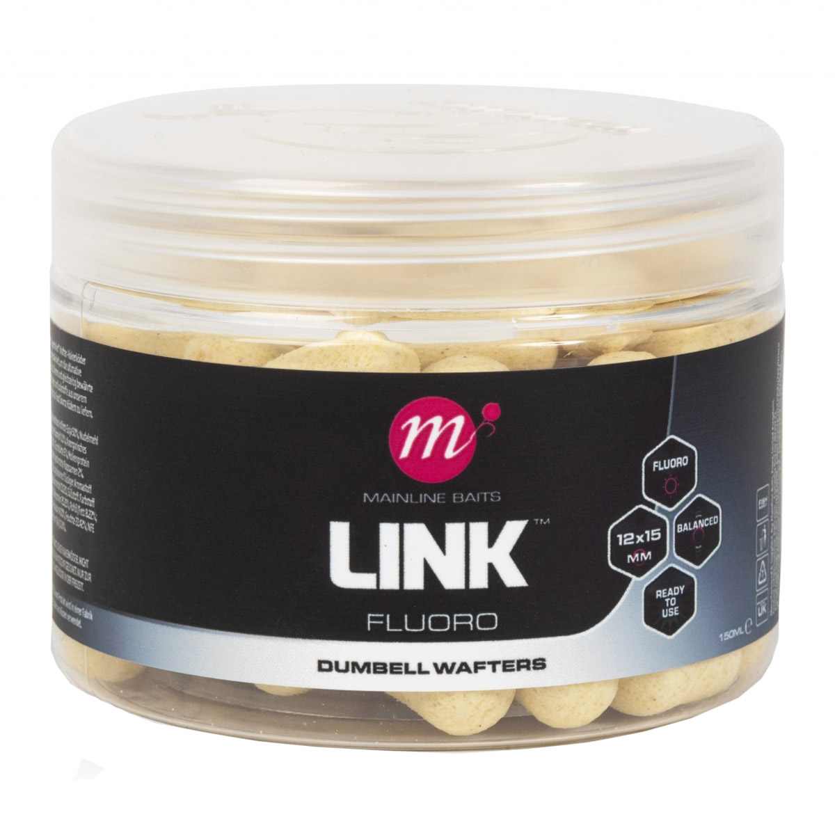 Mainline Fluoro Dumbell Wafters White 12x15 MM 