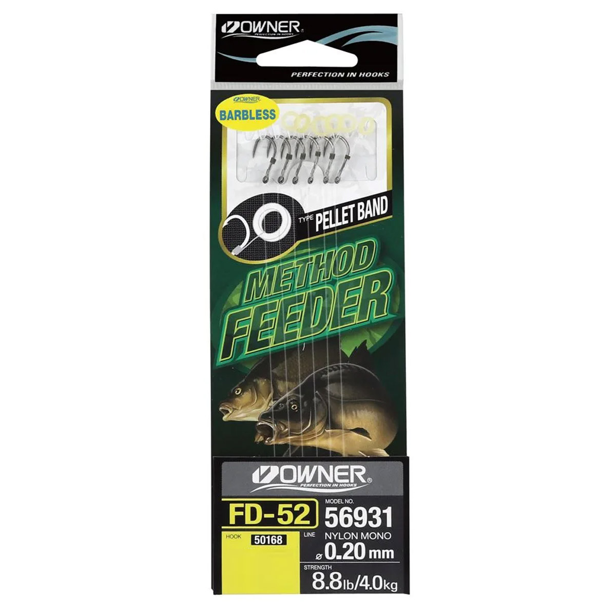 Owner FD-52 Method Feeder Pellet Band Rigs Barbless 10 CM