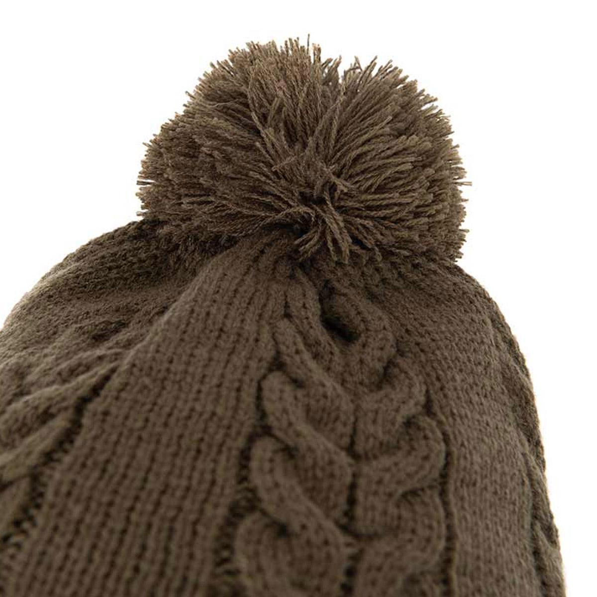 Fox Knitted Bobble Hat - Khaki