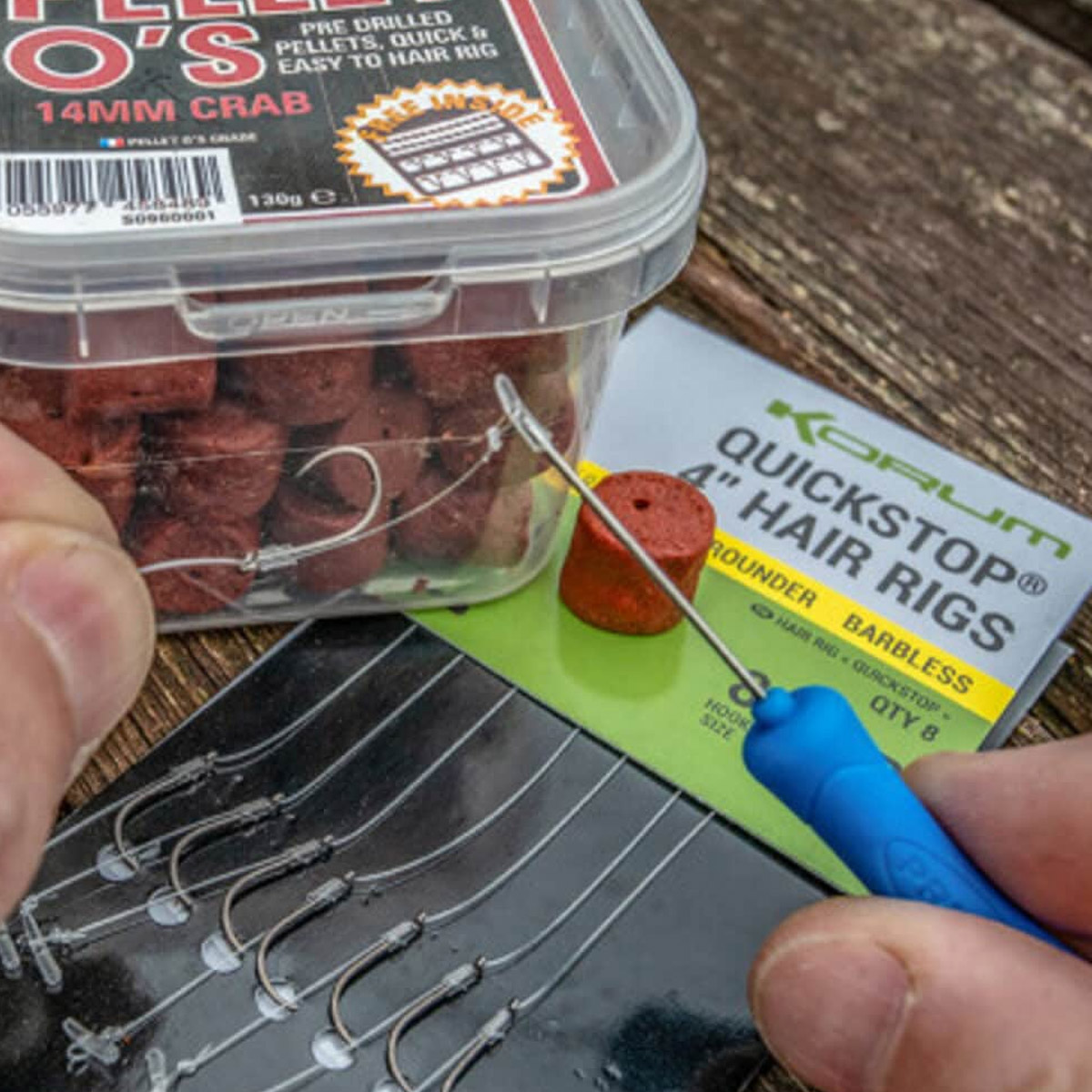 Korum Supersteel Big Fish Quickstop Barbless Hair Rigs 4"