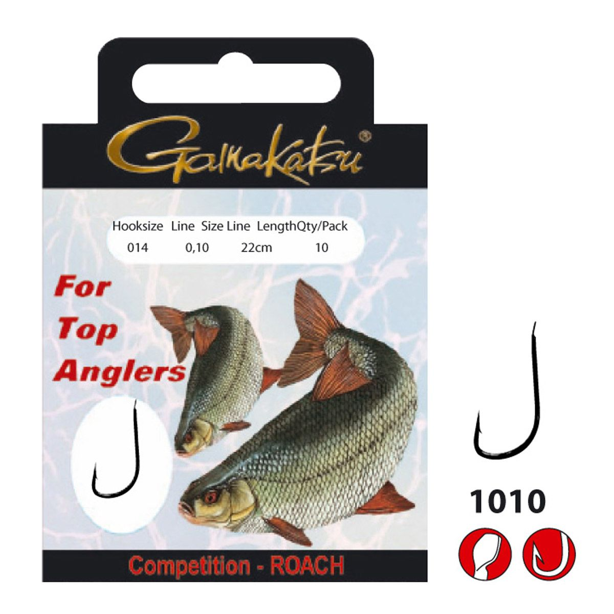 Gamakatsu Hakenboekje BKS 1010 Rood Roach 22 cm