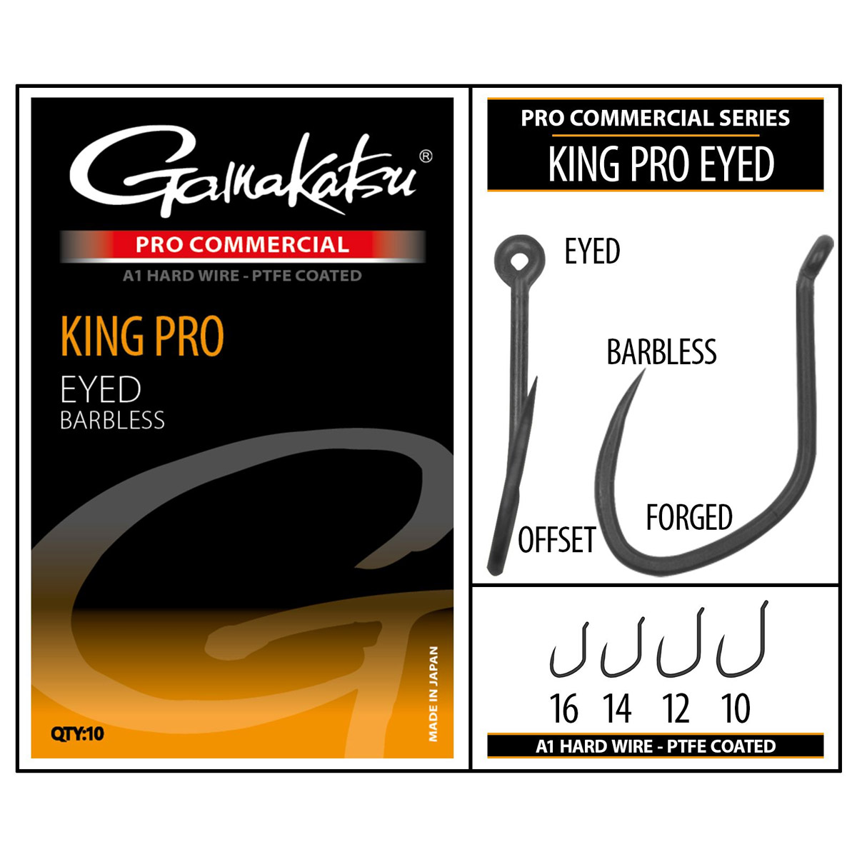 Gamakatsu Pro Commercial King Pro A1 Eyed Barbless