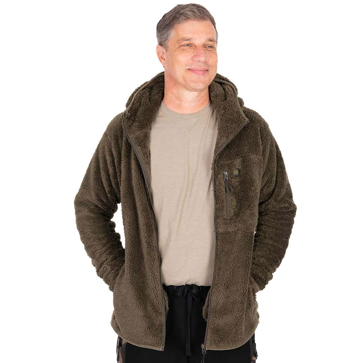 Fox HD Premium Full Zip Teddy Jacket Khaki
