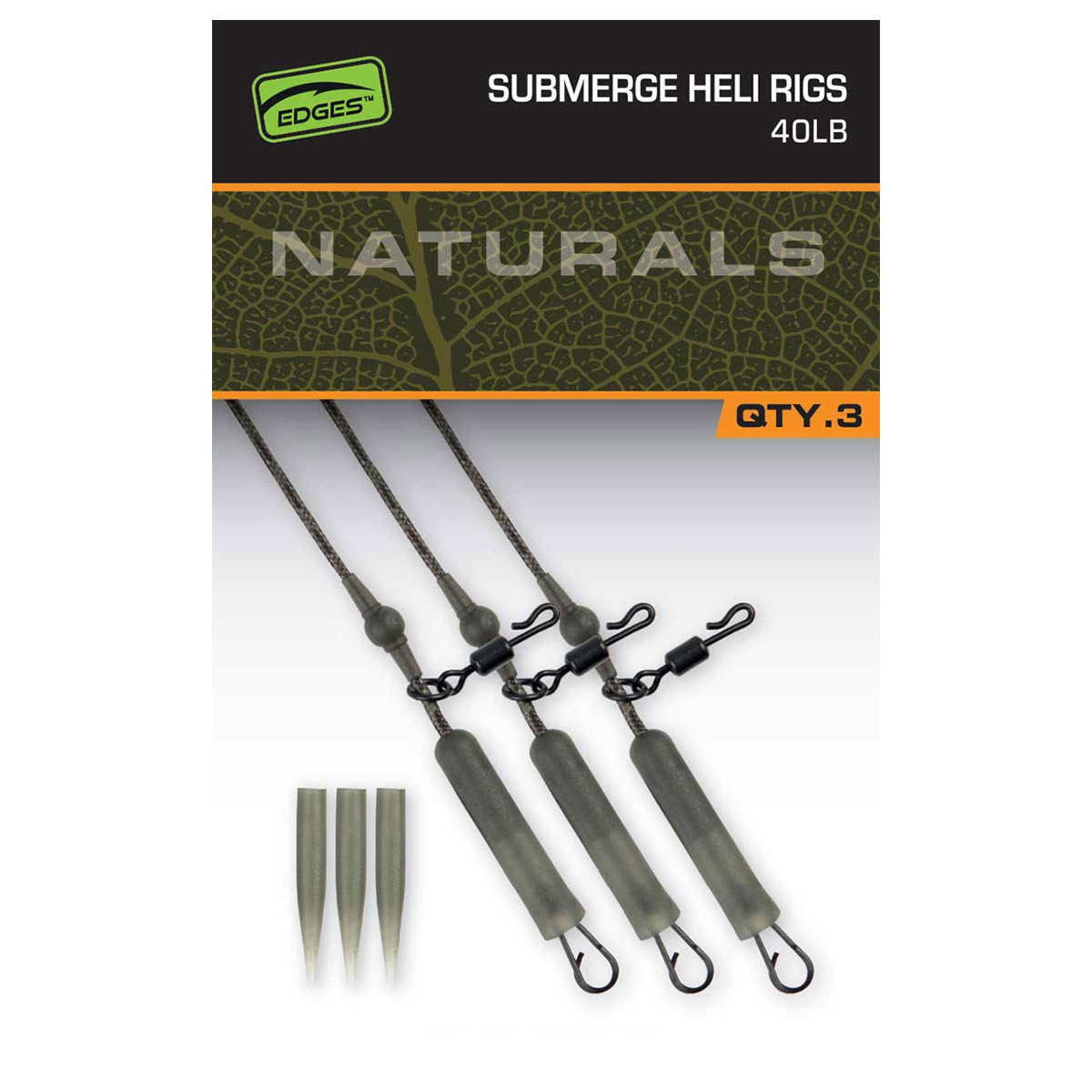 Fox Edges Naturals Submerge Heli Rig tetes de ligne-arrachées