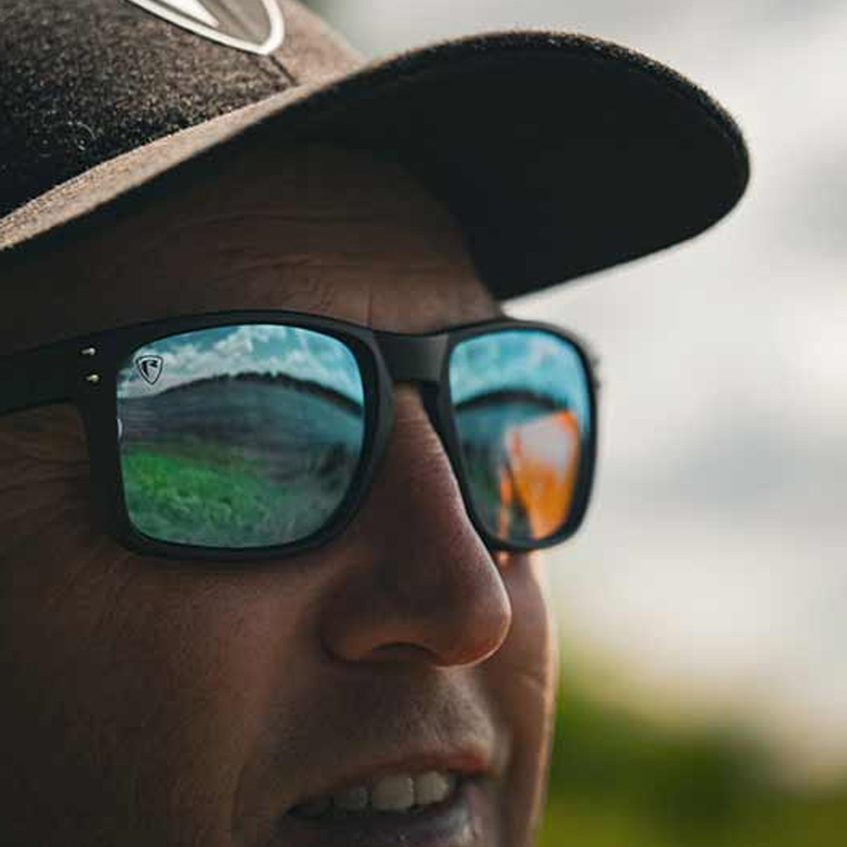 Fox Rage Transparent Blue Mirror / Black Brown Lens Sunglasses