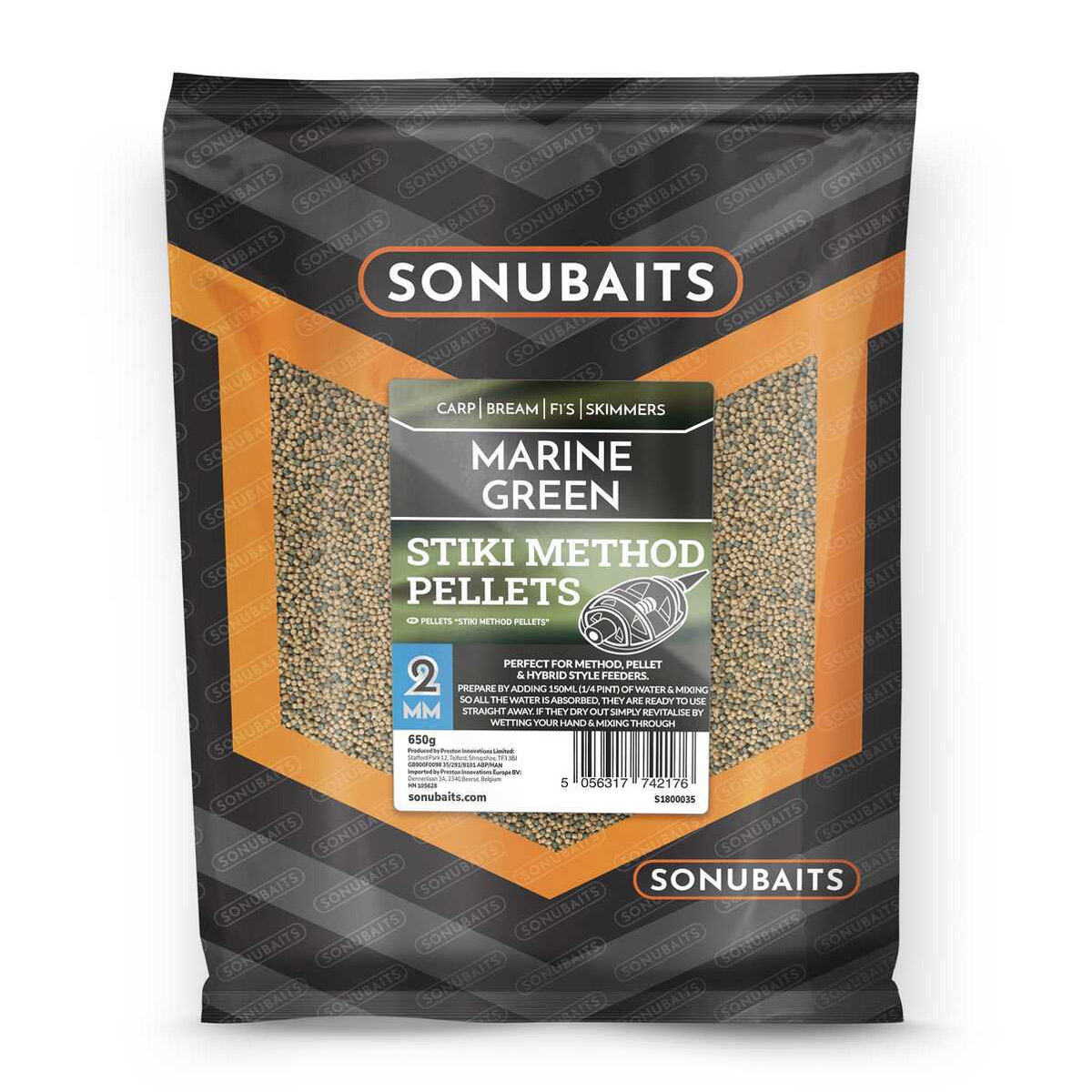 Sonubaits Stiki Marine Green Method Pellets