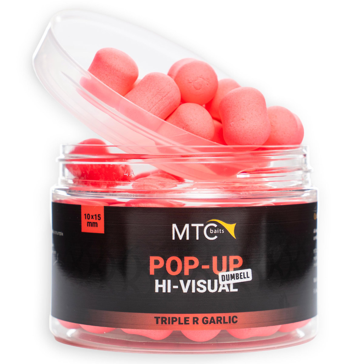 MTC Baits Dumbell Pop-Up Hi-Visual Triple R Garlic 10 x 15 MM