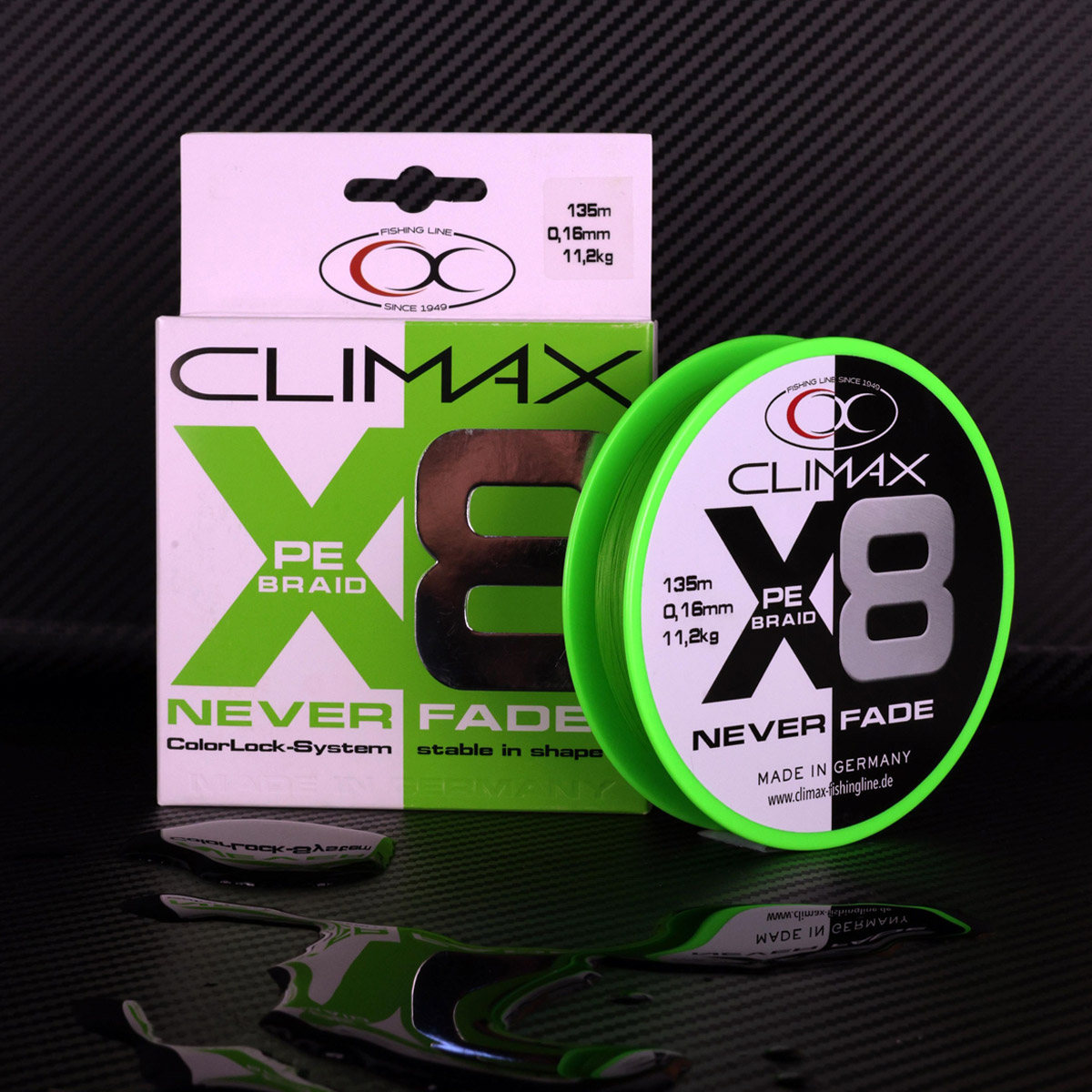 Climax X8 Never Fade PE Braid - Chartreuse