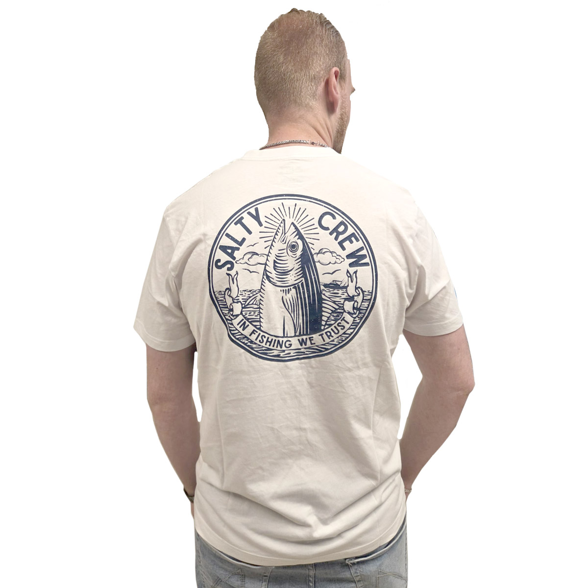 Salty Crew In Fishing We Trust S/S Tee - White