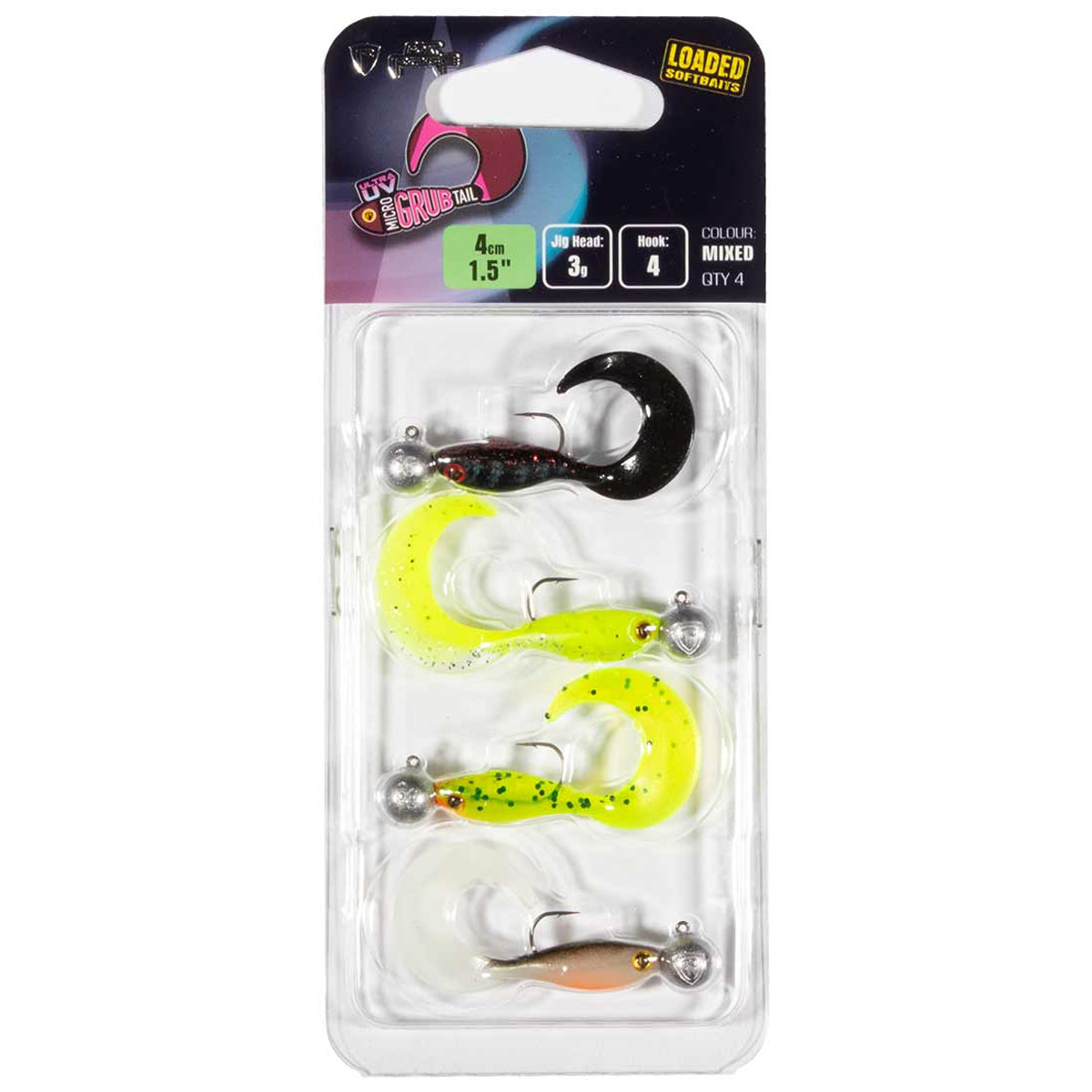 Fox Rage Micro Grub Loaded Ultra UV Mixed Colour Pack