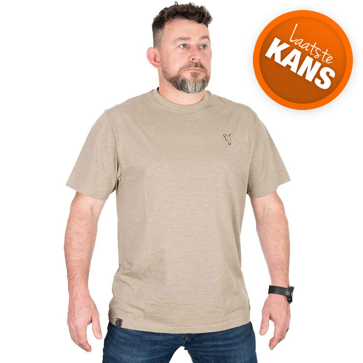 Fox Light Weight Khaki Large Print T-Shirt