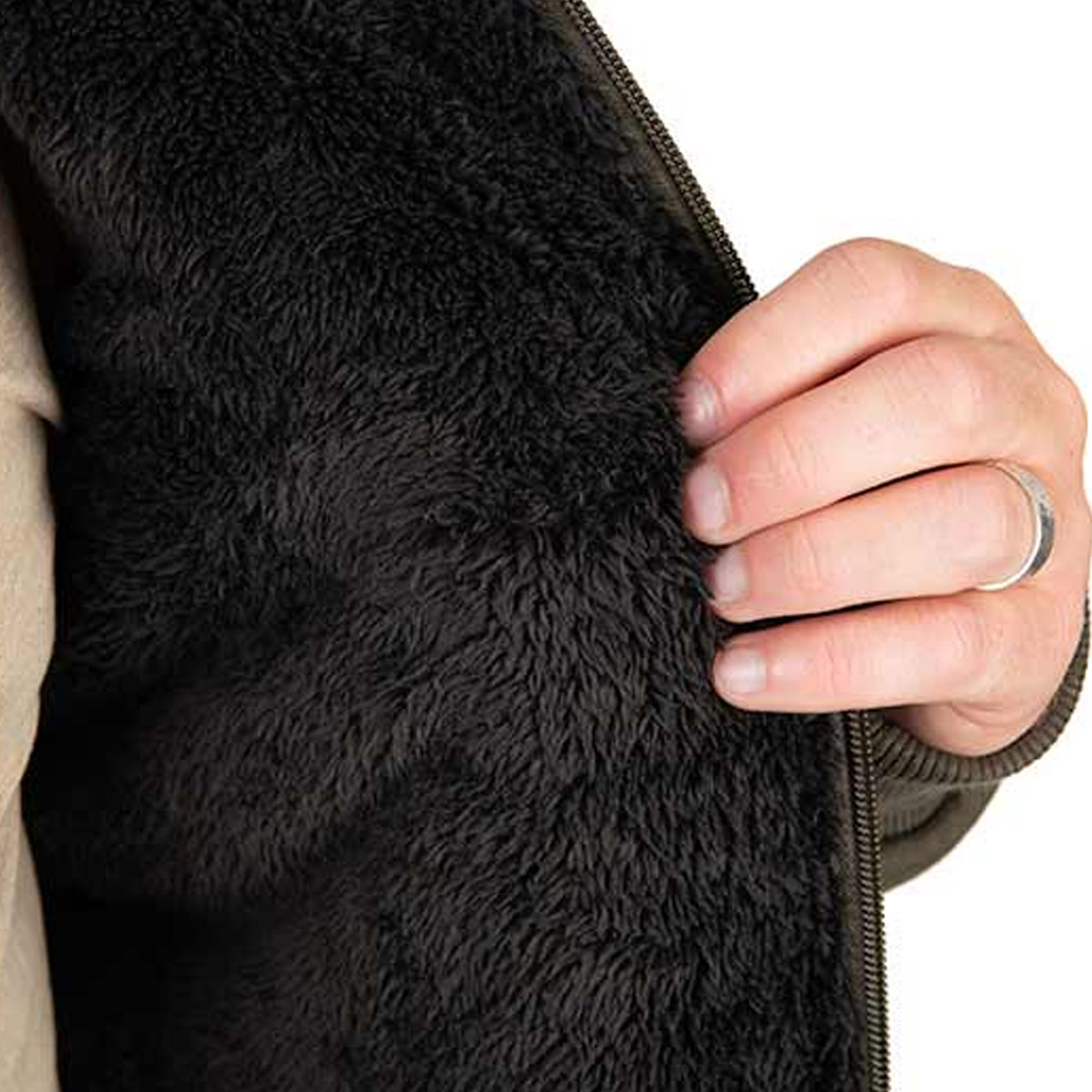 Fox Collection Sherpa Jacket Green & Black