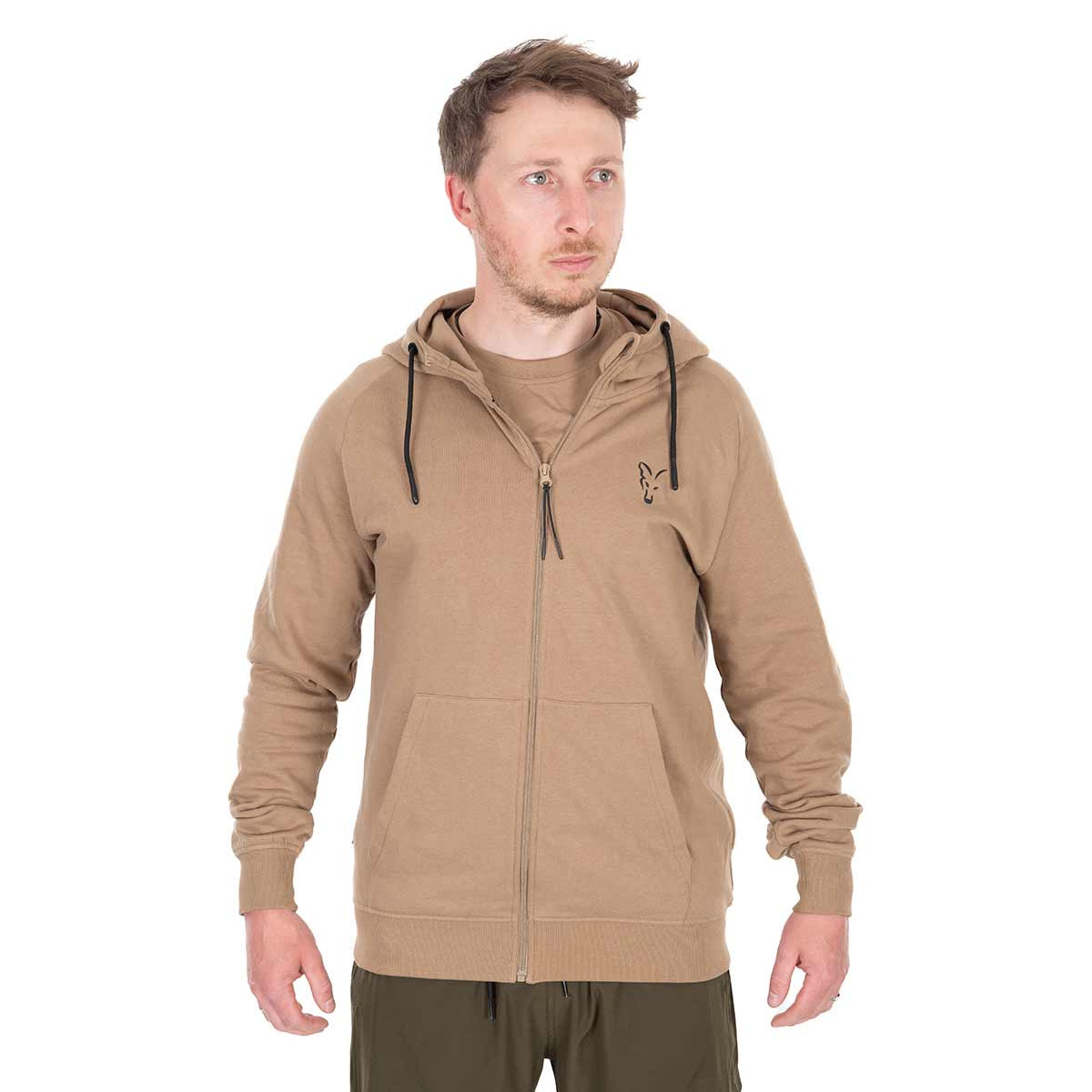 Fox Collection Lightweight Zip Hoody Tan Ltd