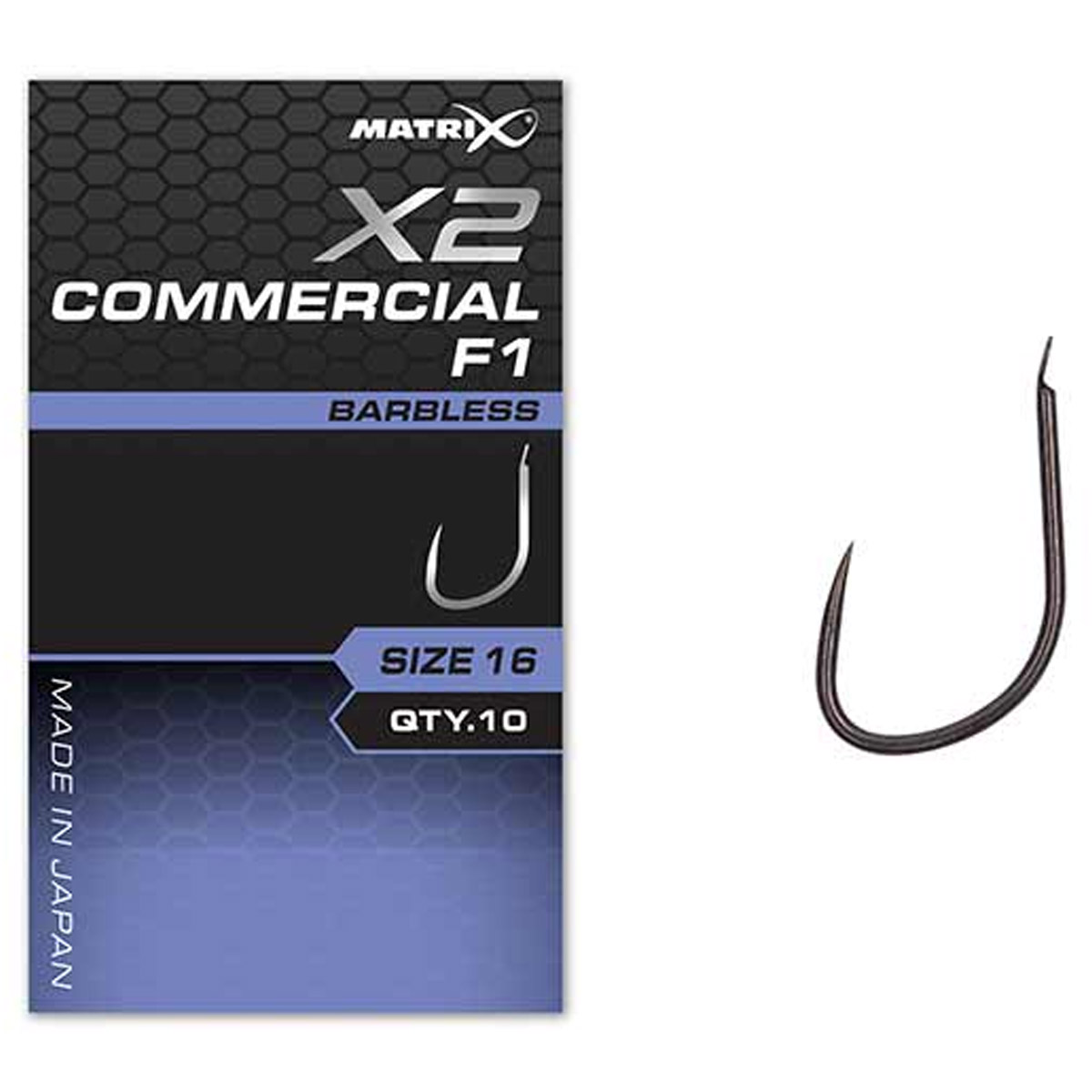 Matrix X2 Commercial F1 Hooks - Barbless Spade 