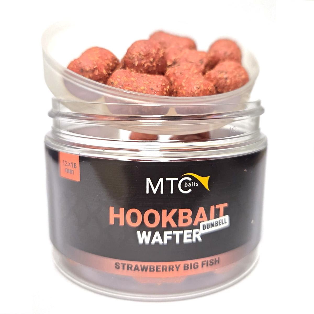 MTC Baits Hookbait Dumbell Wafter Strawberry Big Fish 12 x 18 MM
