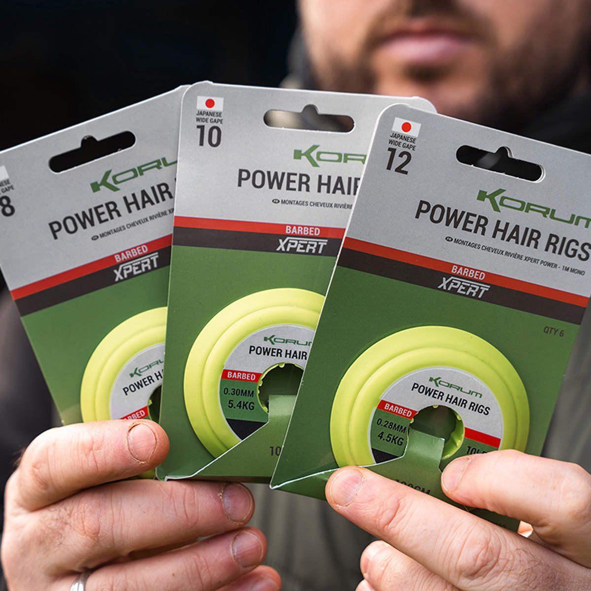 Korum Power Hair Rigs 1 Meter - Barbed