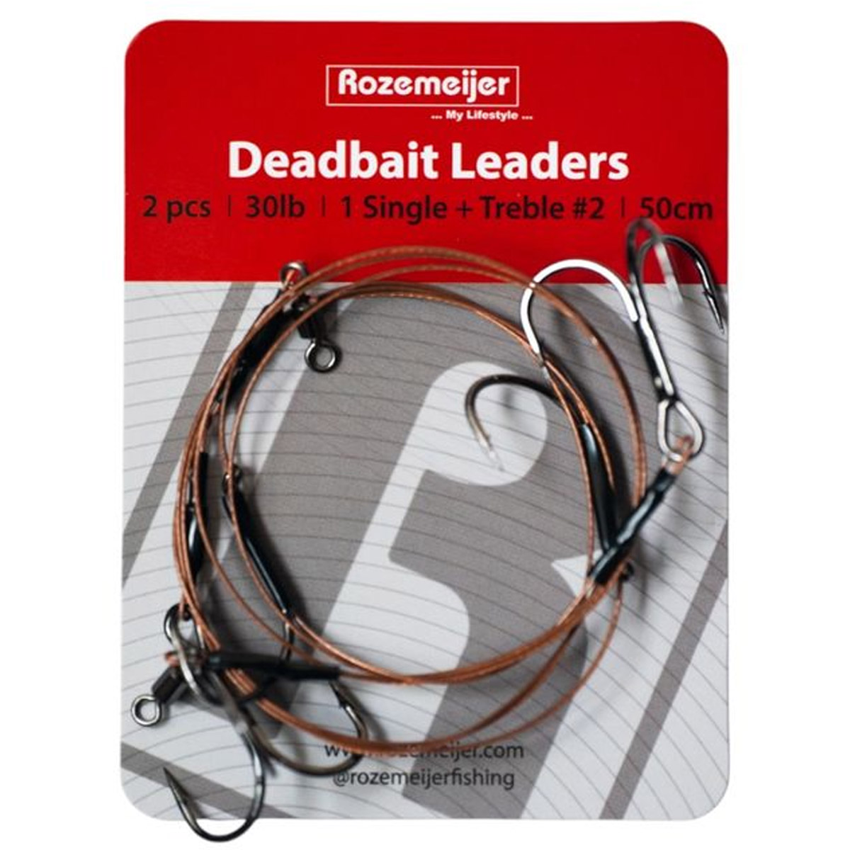 Rozemeijer Deadbait Leaders 1X Single + 1X Treble 50 CM