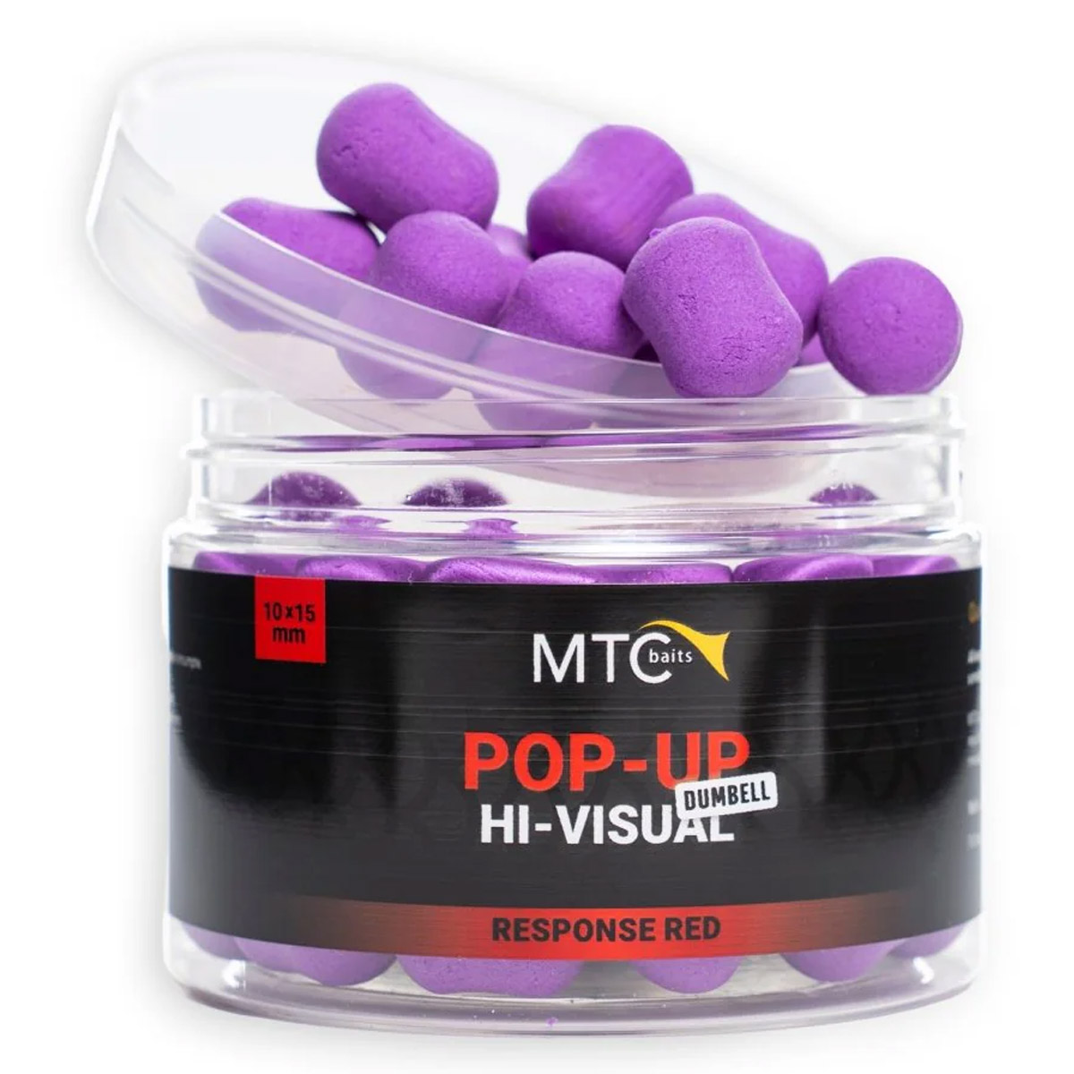 MTC Baits Dumbell Pop-Up Hi-Visual Response Red 10 x 15 MM