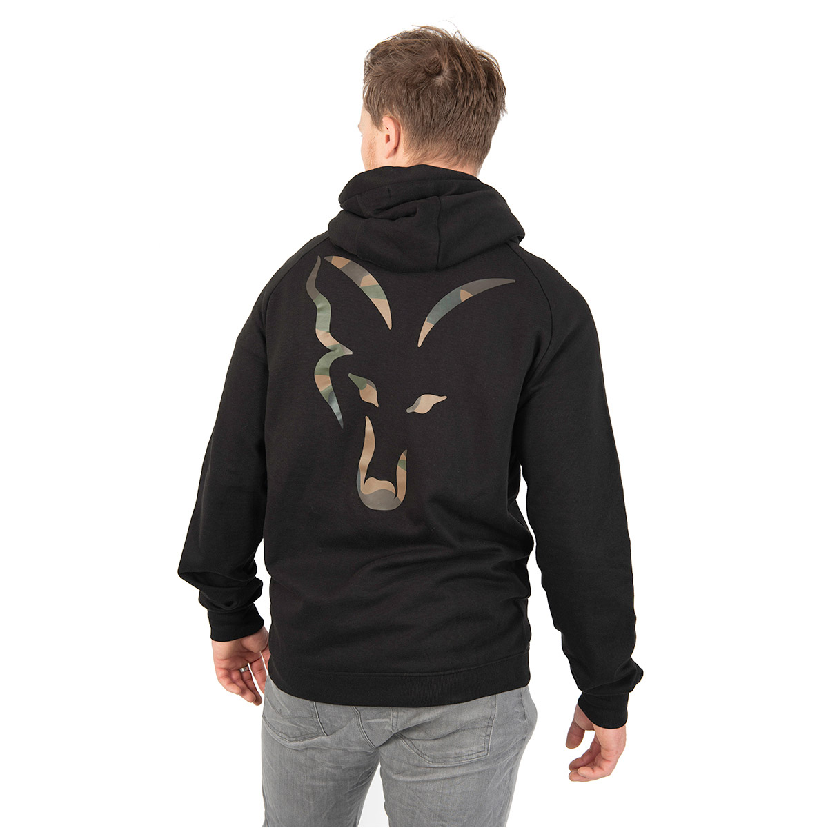 FOX LIGHT WEIGHT BLACK/CAMO ZIP HOODY 