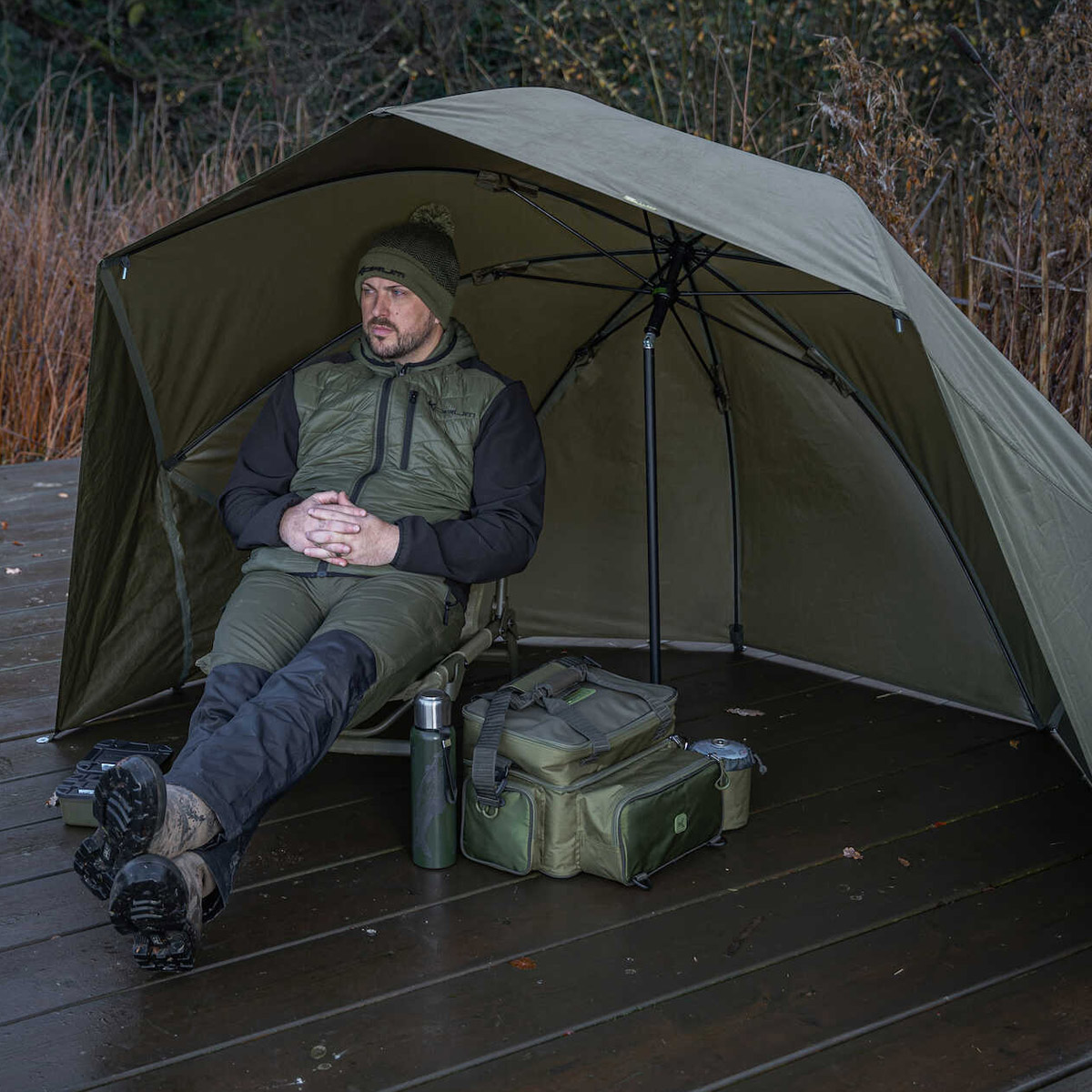 Korum Progress Graphite Brolly Shelter 50"
